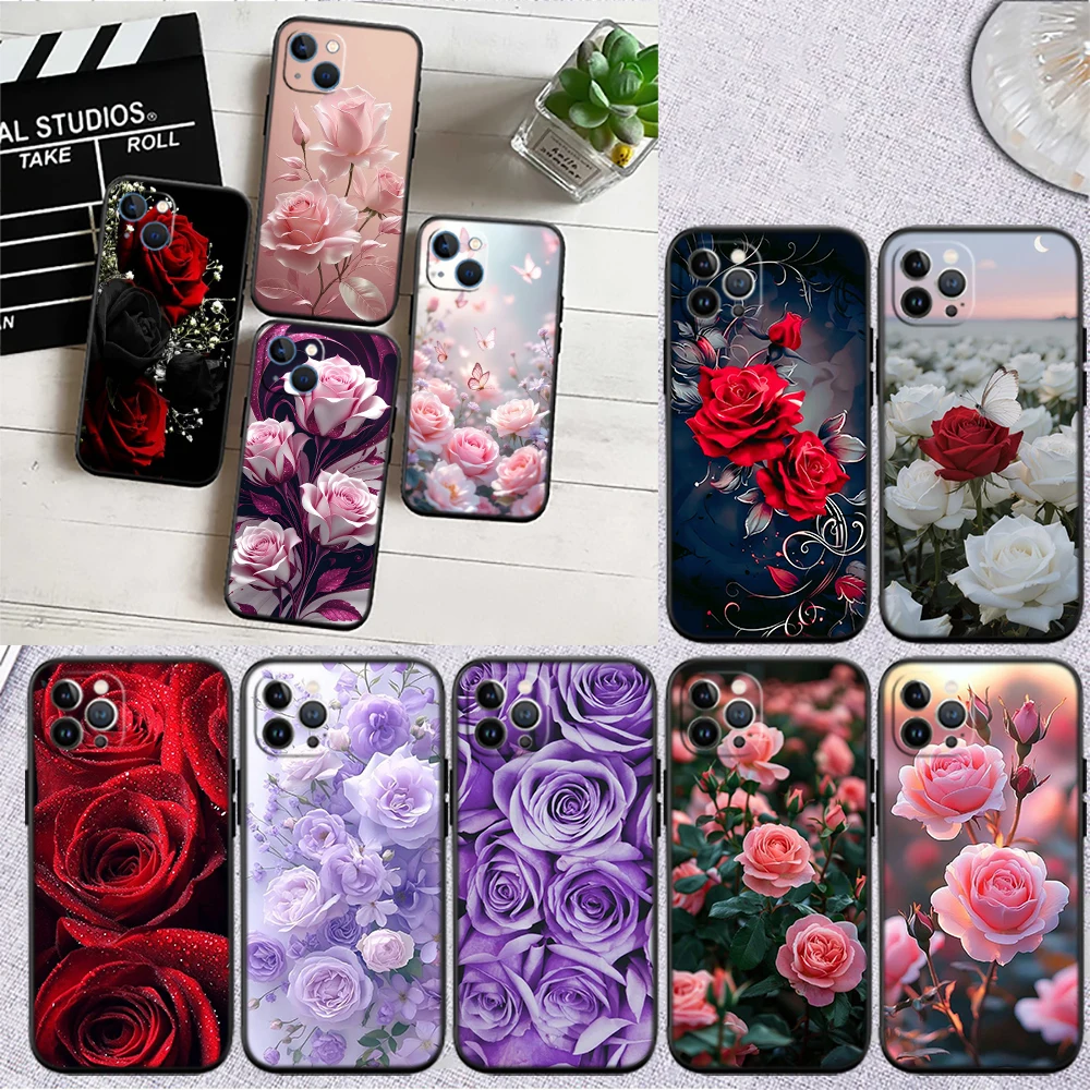 Beautiful Roses Flower Phone Case for Samsung Galaxy S20 S21 S22 Ultra FE Plus A21S A22 A24 A25 A26 A30 A30S A31