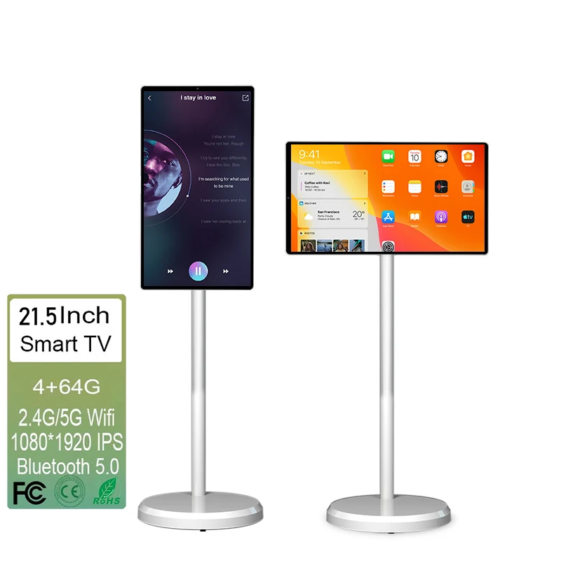 

Customized 21.5 Inch 4k Smart Television Rotatable Touch Screen Android Tv 4GB+64GB Smart led & lcd Tvs portable tv With Stand