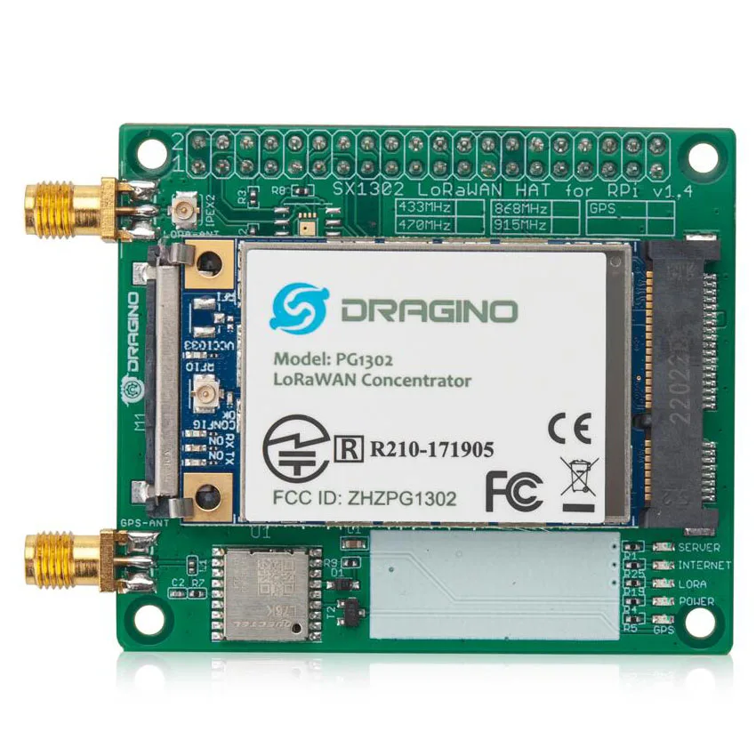 Dragino PG1302-RPI LoRaWAN Koncentrator wielokanałowy, wysokowydajny nadajnik/odbiornik