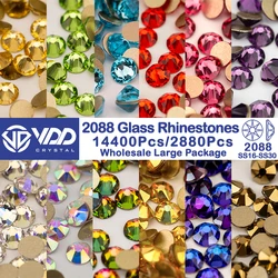 VDD 14400Pcs/2880Pcs Wholesale SS16-SS30 High Quality AAAAA 2088 Rhinestones Crystal Flatback 8 Big 8 Small 16cut Strass Stones