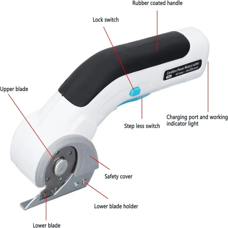 Cordless Electric Scissors Handheld Round Knife Cutting Machine Fabric Carpet Leather Cutting And Trimming Machine