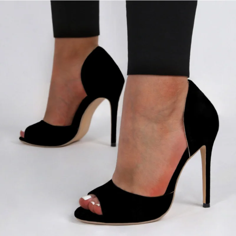 

High Heels Women Sandals 2024 Summer Fashion Peep Toe Black Women's Sandals Big Size 43 Female Footwar