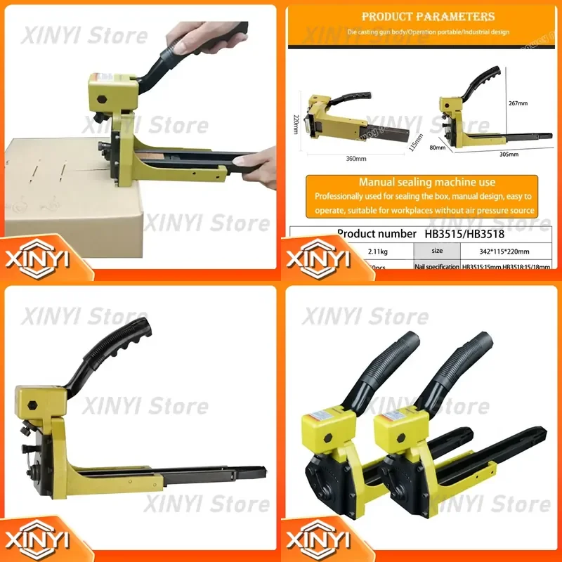 for Manual Staple Gun High Quality Handheld Nail Machine for Carton Closing Staples Heavy Duty Packaging Tool