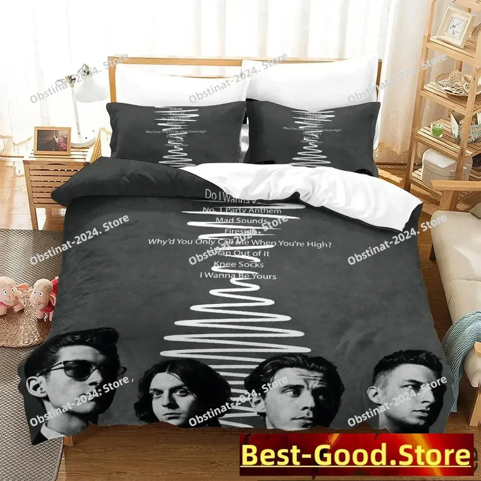 3D Arctic Monkeys Bedding Set Print Bed Set With Pillowcase Bed Duvet Cover Soft Single Double Queen Super King Size boys Adult