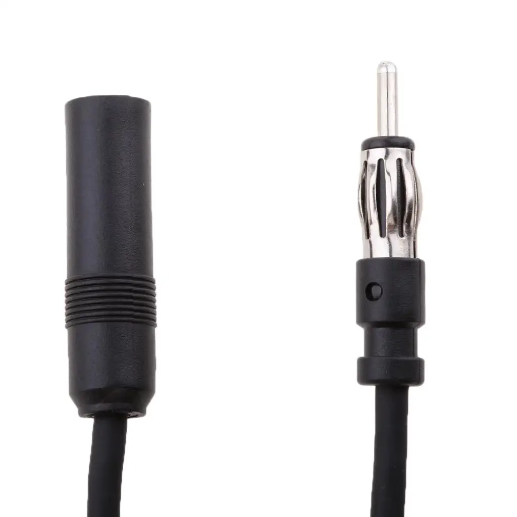 Black Car FM AM Antenna Extension Cord Male to Female Adapter Cable for Long Range Signal