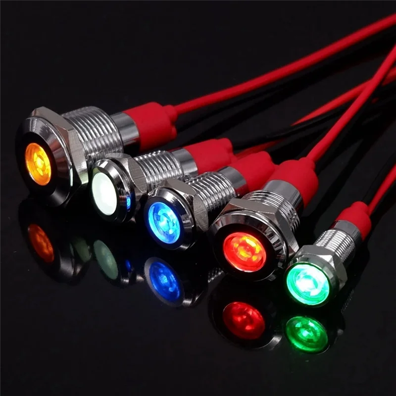 

CHYY Top 20Pcs 6Mm Metal LED Warning Indicator Light Signal Lamp Pilot Onboard Display Lights With Wire 3V