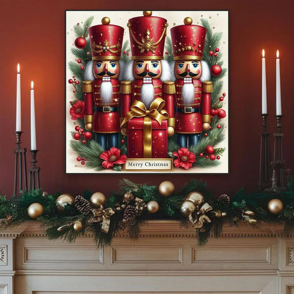 Diamond Painting Kit Diamond Mosaic DIY 2024 Christmas Decorations Rhinestone Cross Stitch Handmade Home Decorations