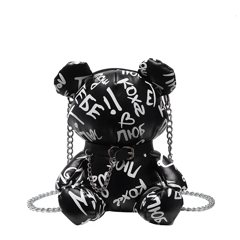 2023 Women Kawaii 3D Cartoon Bear Purses and Handbags For Female Fashion Designer Chain Shoulder Bags Girls Casual Crossbody Bag