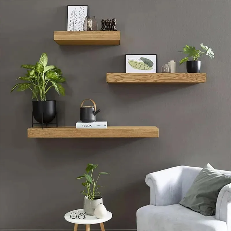 Wood Floating Wall Shelves Magic Flap Hidden Shelf With Secret Compartment Wall-mounted Storage Wood Furniture Storage Box