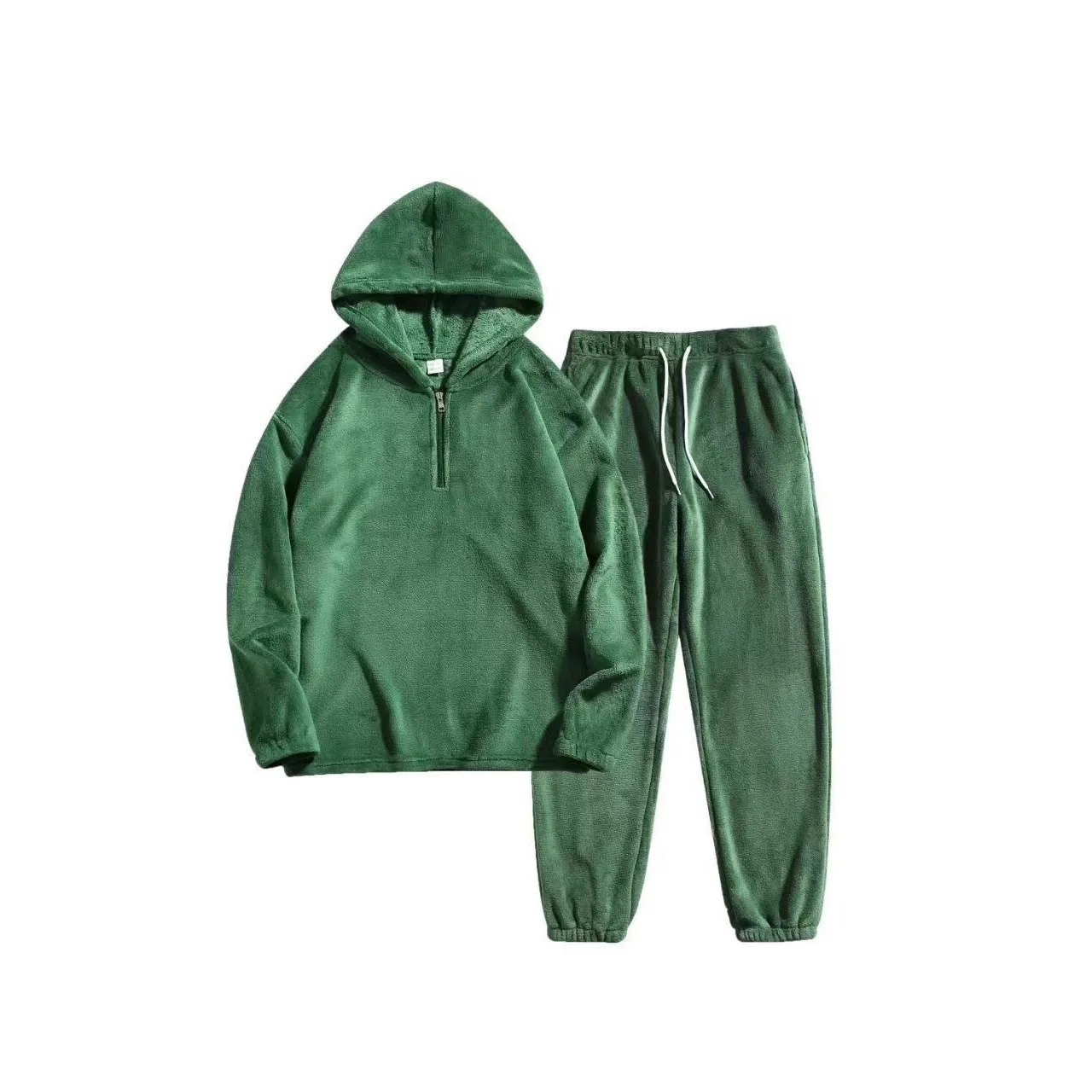 

2025 Winter Men's Hoodie Sports Pants Solid Color Warm, Windproof and Cold proof Wool Sports Set Casual Sports Set Two Piece Set