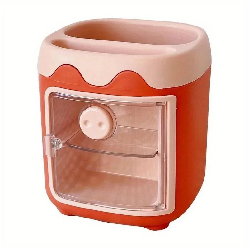 Creative Multi Grid Little Pig Pen Holder Cartoon Cute Girl Heart Student Office Stationery Storage Rack For Home School JJ4580
