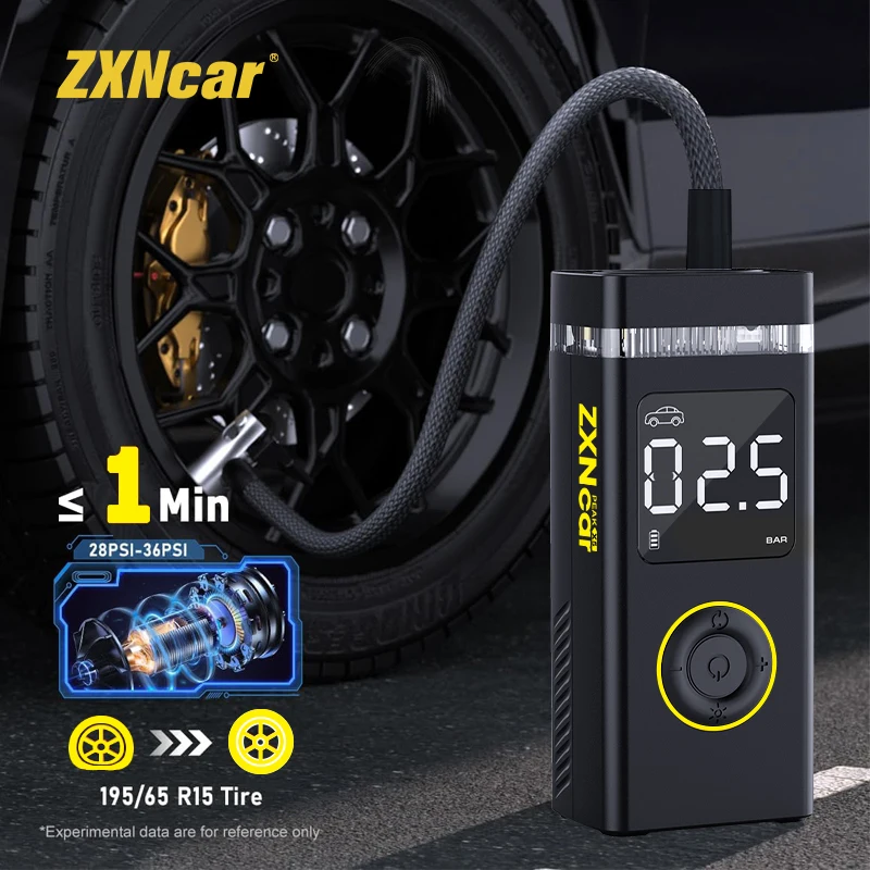 

ZXNCAR Rechargeable Air Pump Tire Digital Cordless Car Tyre Inflator Portable Compressor Inflator For Motocycle Bicycle Balls