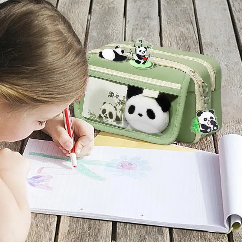 Cute Pencil Case Animal Pencil Case Panda School Supplies Panda Stationery Case Pencil Pouch With Zipper For Pens Pencils