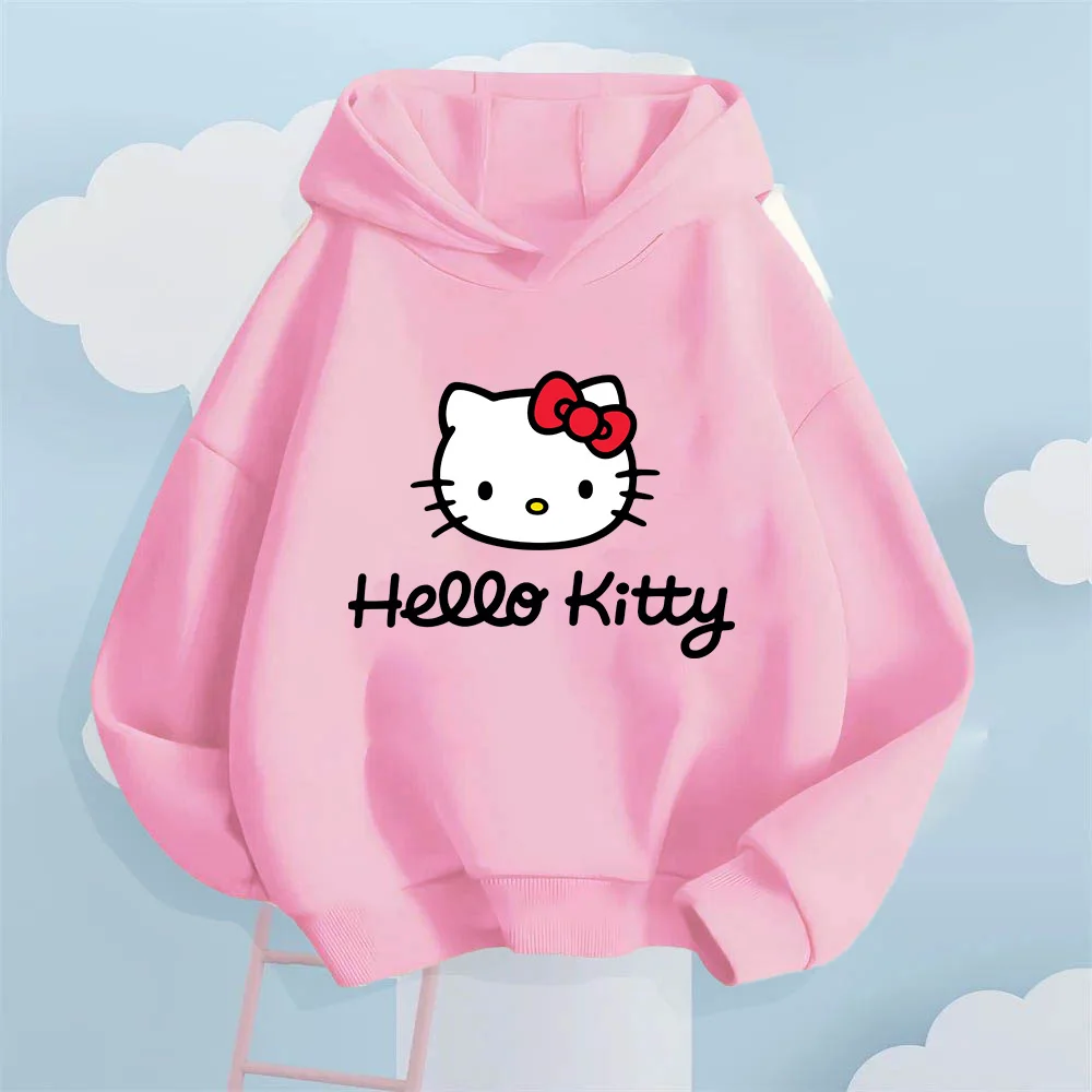 مليئة بالجمال! سترة بقلنسوة للأطفال مطبوعة بصور كلاسيكية من Hello Kitty، دع الأطفال يفتح أسلوبًا حلوًا ولطيفًا بنقرة واحدة