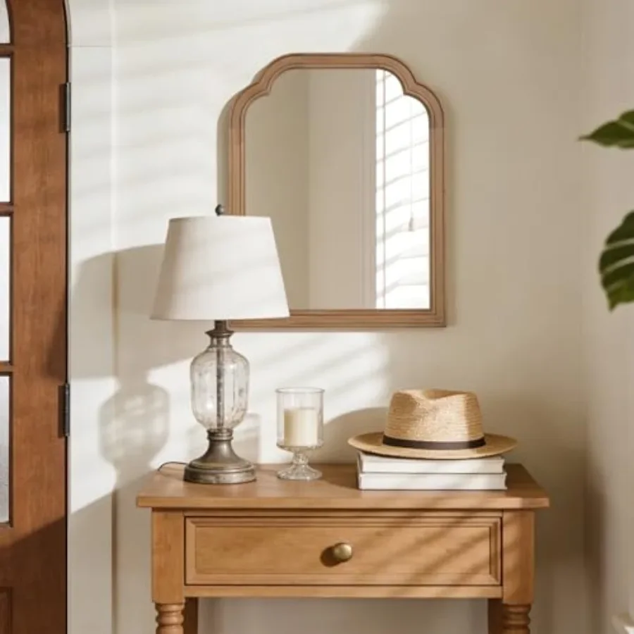 

Wood frame wall mirror decor for entryway, living room or bedroom home decor light wood tone, natural color, lightweight and el