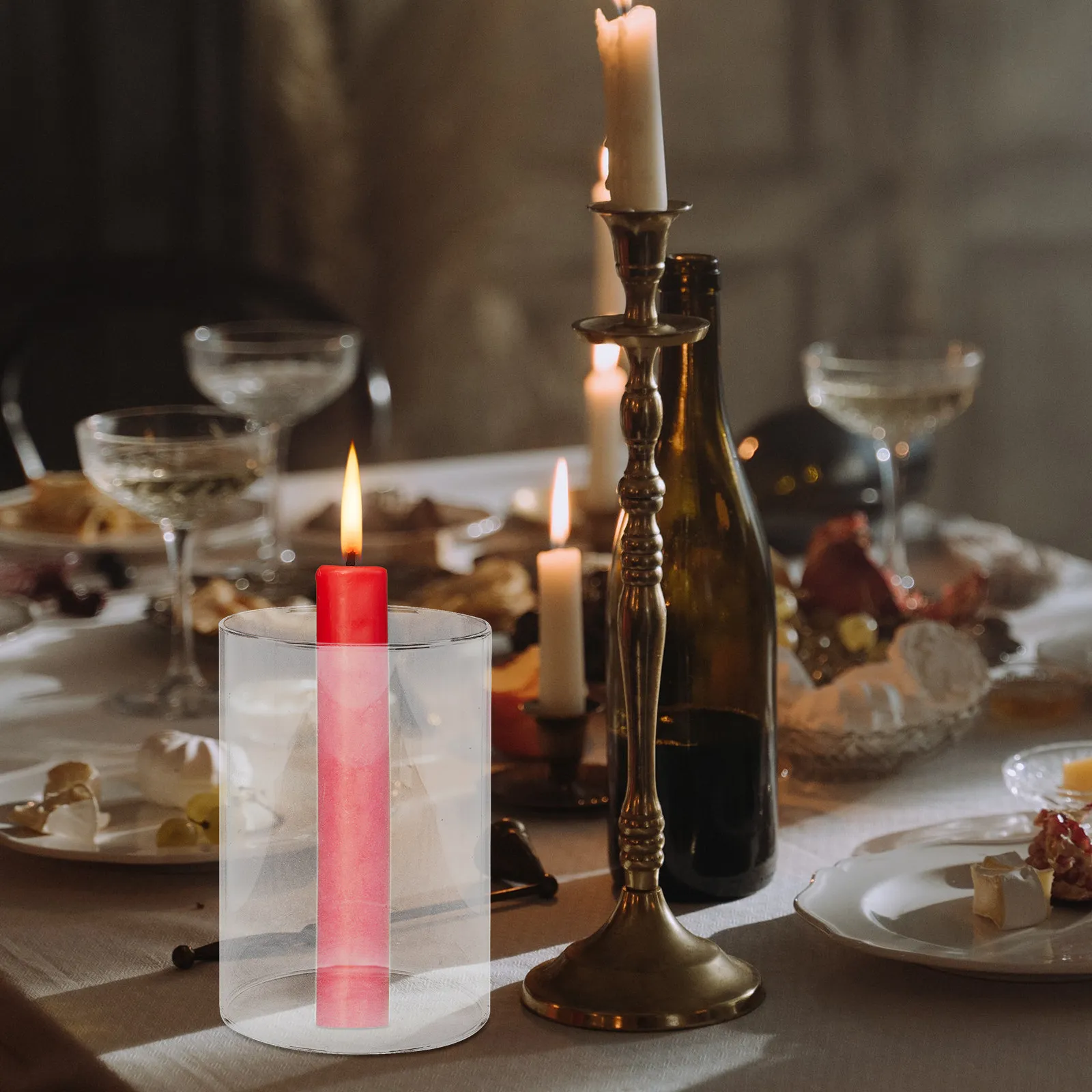 Glass LED Shade Simple Style Exquisite Glass Cover Lasting Use Romantic Wedding Cup Cover Home Decor