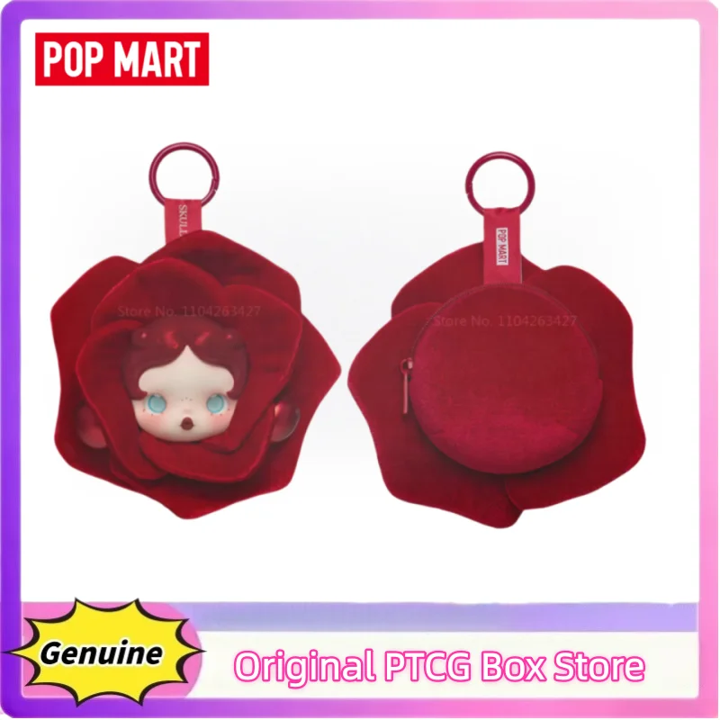 

New Hot Pop Mart Skullpanda Petals In Four Acts Series Earphone Bag Blind Box Keychain Red Rose Collectible Mystery Box Gift