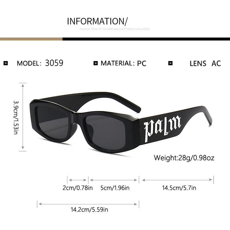 2PCS Small Frame Letter Sunglasses, New Instagram Influencer Sunglasses, Punk Trend Runway Sunglasses 3059(5326) image 6
