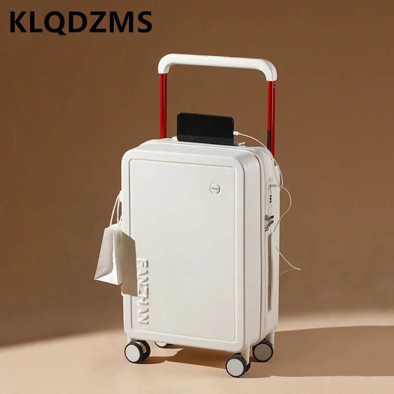 KLQDZMS  New Suitcase Multifunctional PC Boarding Box Wheeled Travel Bag USB Charging Trolley Case 20"22"24 Inch Rolling Luggage