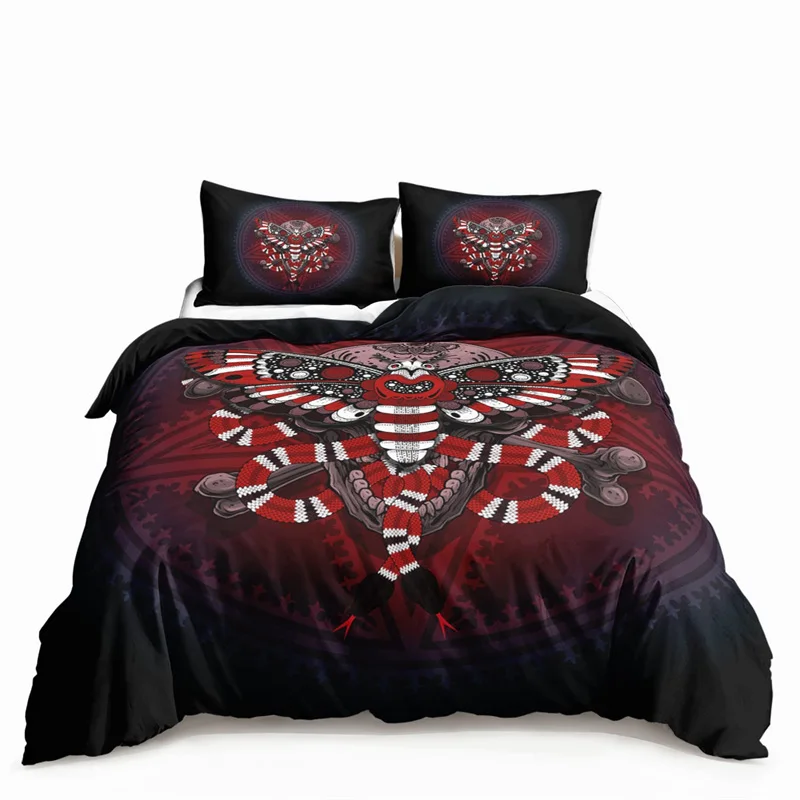 Conjunto de cama para meninas, Padrão Borboleta e Lua da Morte, Capa Consolador Boho, Caveira Gótica, Sol e Lua, Capa Consolador, Decoração do quarto