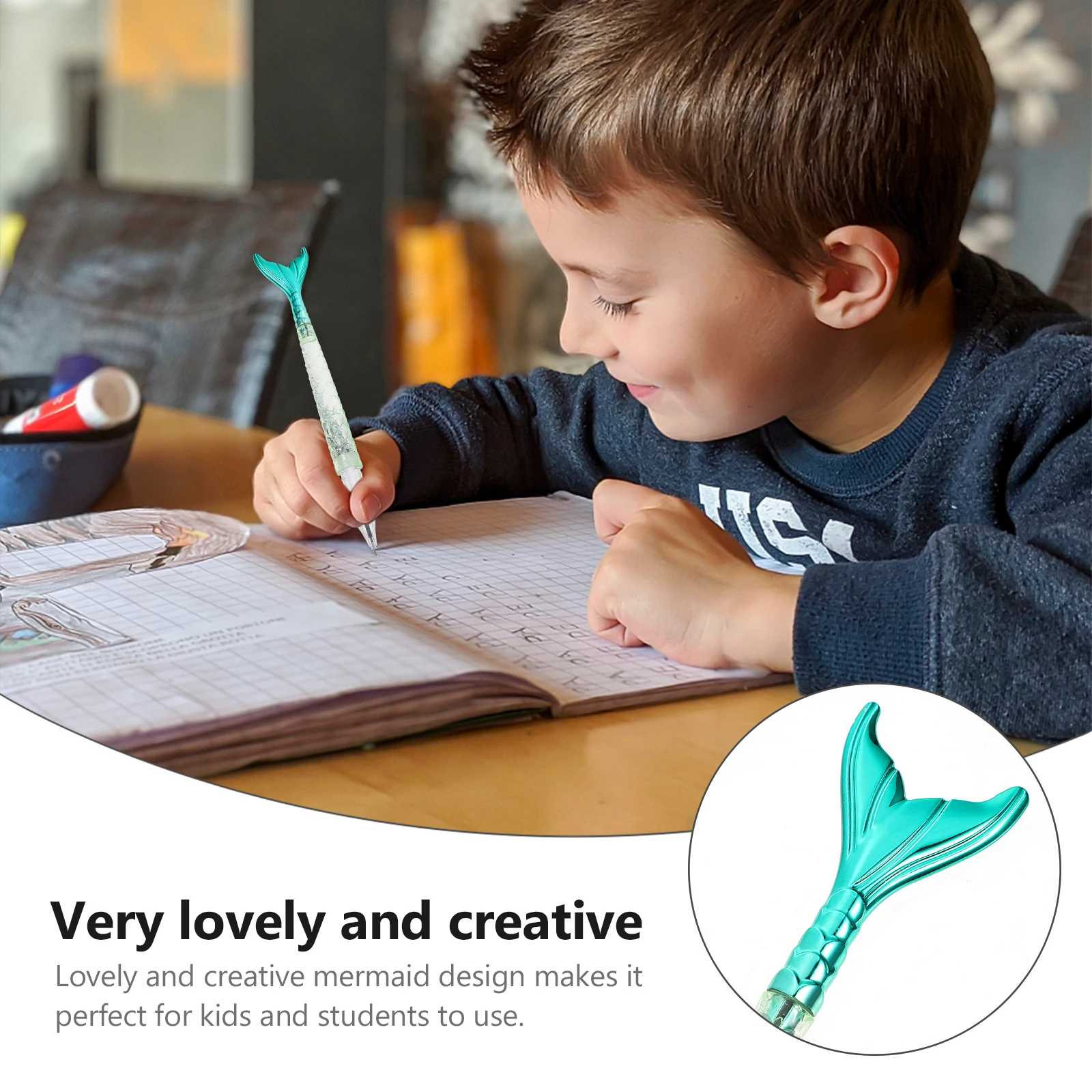 

4Pcs Charming Mermaid Pens 05mm Black Neutral Ballpoint Pens For Student Stationery