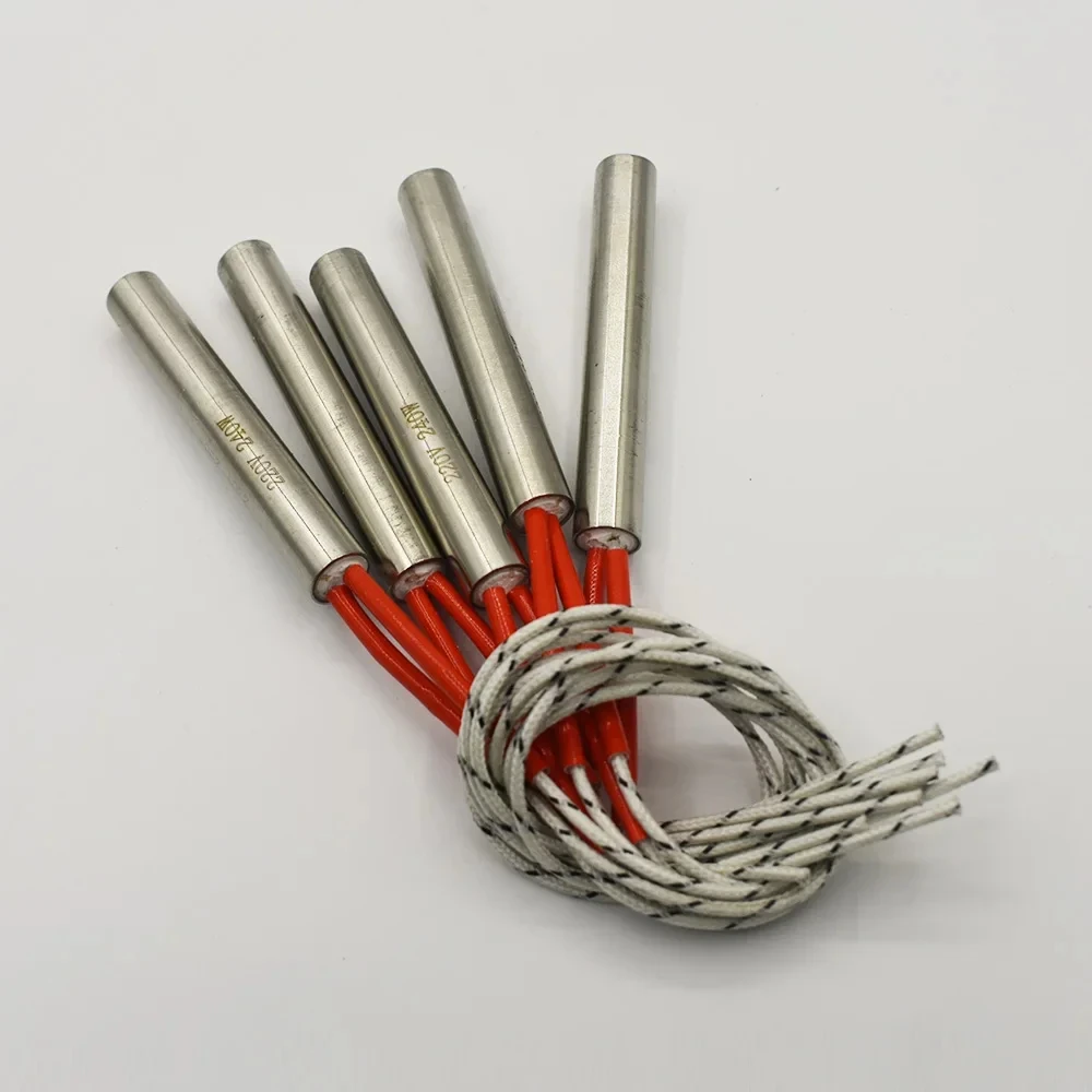 5pcs 220V 10mm Dia. Electric Cartridge Heater 10x60 10x80 10x100 10x120 10x150 10x200mm Stainless Steel Tubular Heating Element