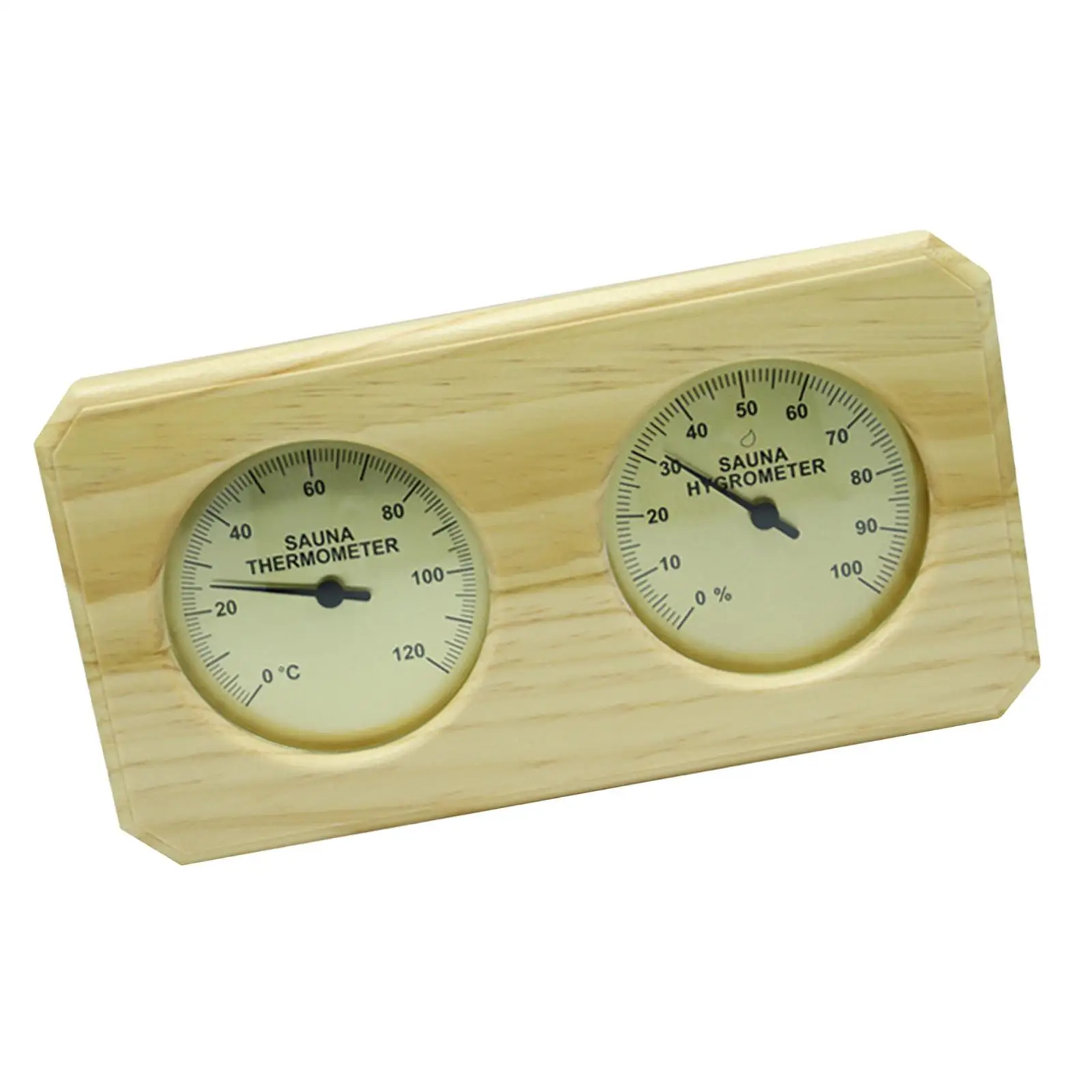 2 in 1 Wooden Sauna Hygrometer Thermometer Wall Mounted for Home Gym Office Greenhouse Indoor Humidity Temperature Measurement