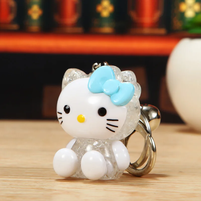 Hello Kitty พวงกุญแจ Sanrio Kawaii อะนิเมะรูปน่ารัก Kt Cat Bell ตุ๊กตาอะคริลิคกระเป๋าจี้ของเล่นของขวัญ