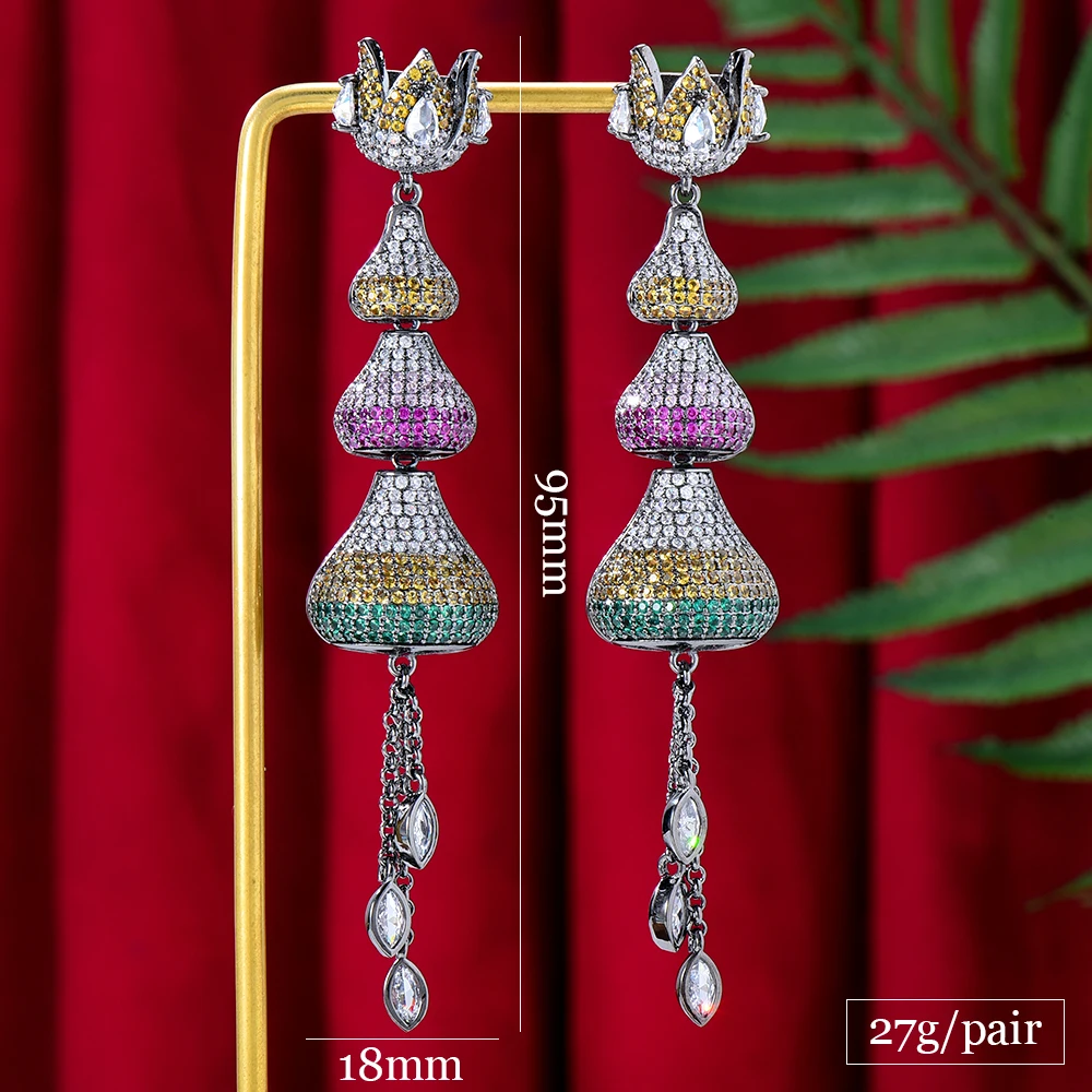 missvikki New DIY CZ Tassel Long Pendant Earrings For Women Bridal Wedding Girl Daily Surper Jewelry High Quality Hot Romantic