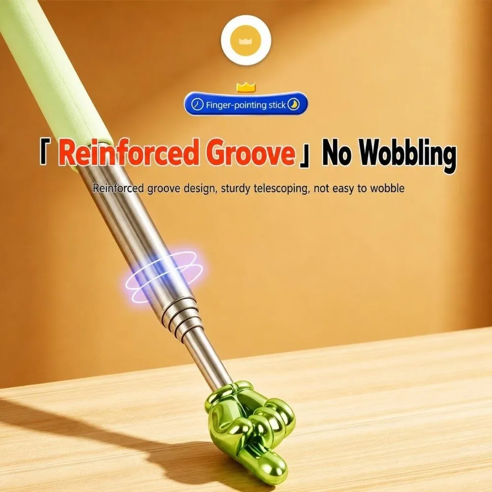 Lightweight Non-Slip Handle Retractable Reading Stick Finger Design Extendable Teaching Stick Pointing Rod Reading