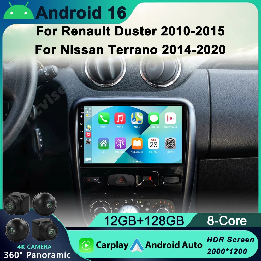 

2 din Android 16 Car Radio Multimedia Video Player For Renault Duster 1 2010- 2015 Carplay dvd Autoraido Navigation GPS