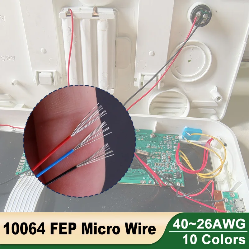 Extra Fine 10064 Electronic Wire Teflon Tinned Wire FEP Insulated 40/36/32/30/26 AWG Compensation Wire High Temperature Cable