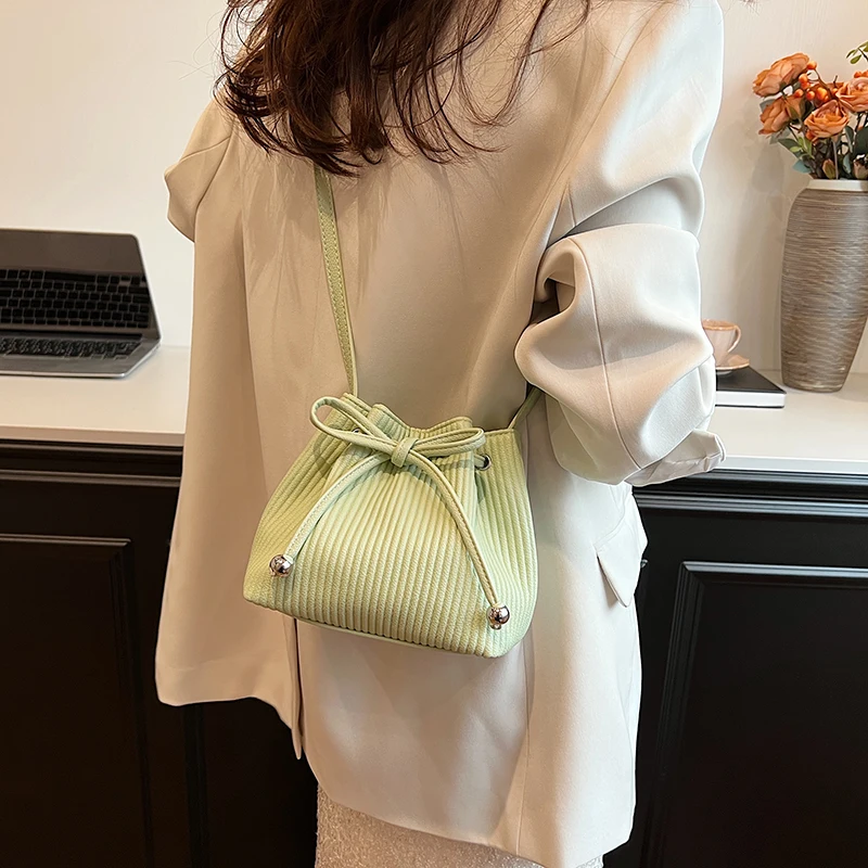 LEFTSIDE Mini Pu Leather Bucket Bags for Women 2024 New Trend Women Crossbody Bag Lady Shoulder Bag Handbags and Purses