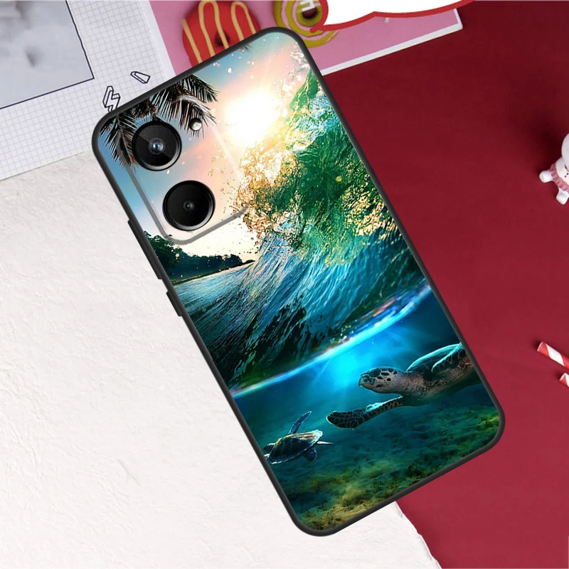 Leuke Cartoon Turtles Case Voor Realme 10 8 9 Pro Plus Gt Neo 5 2T 3T Master C11 c25 C30 C31 C35 C21Y C25Y Cover