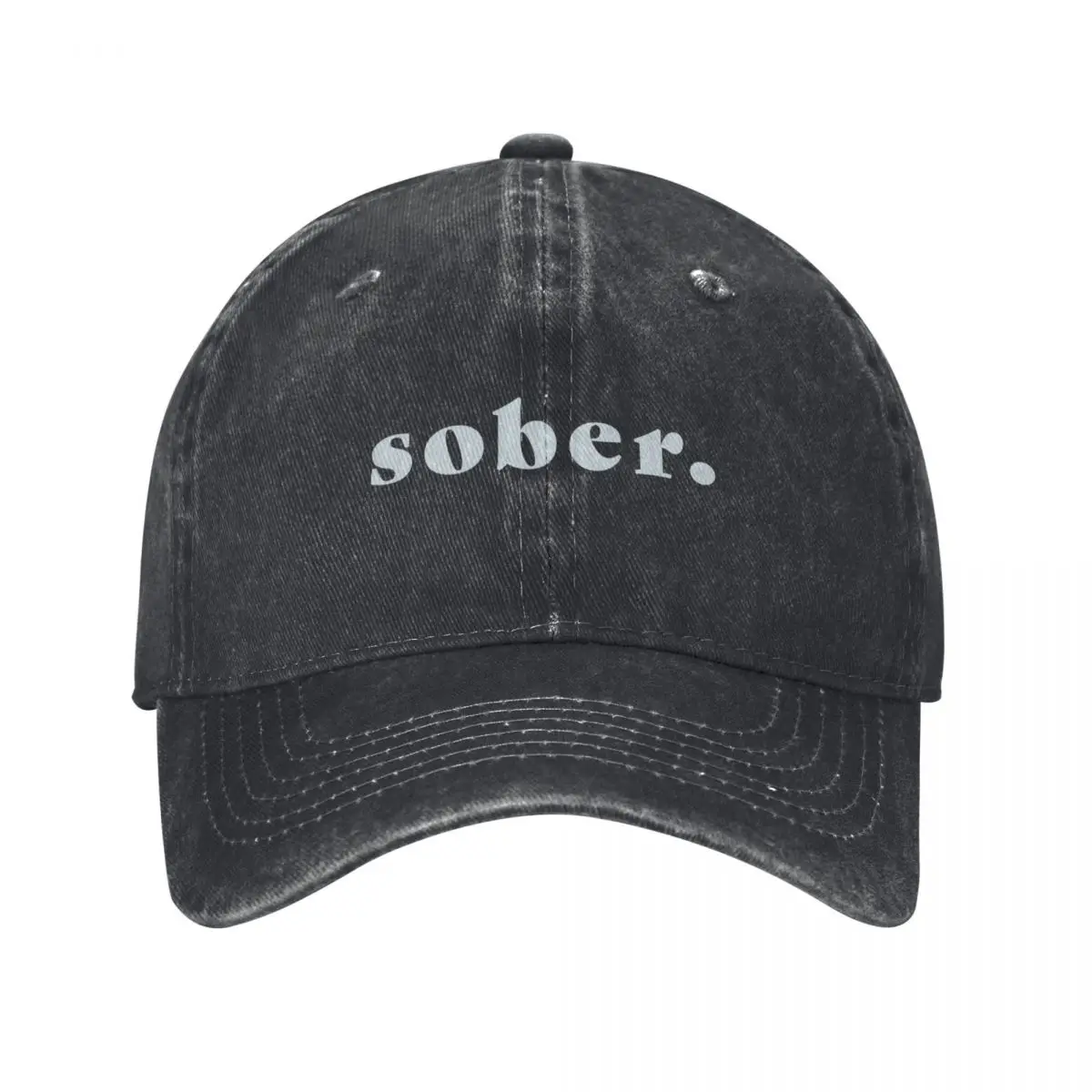 Sober Sobriety Typography Silver Text Letters Statement Baseball Cap |-F-| New In Hat Luxury Brand Kids Hat Hats For Men Women's