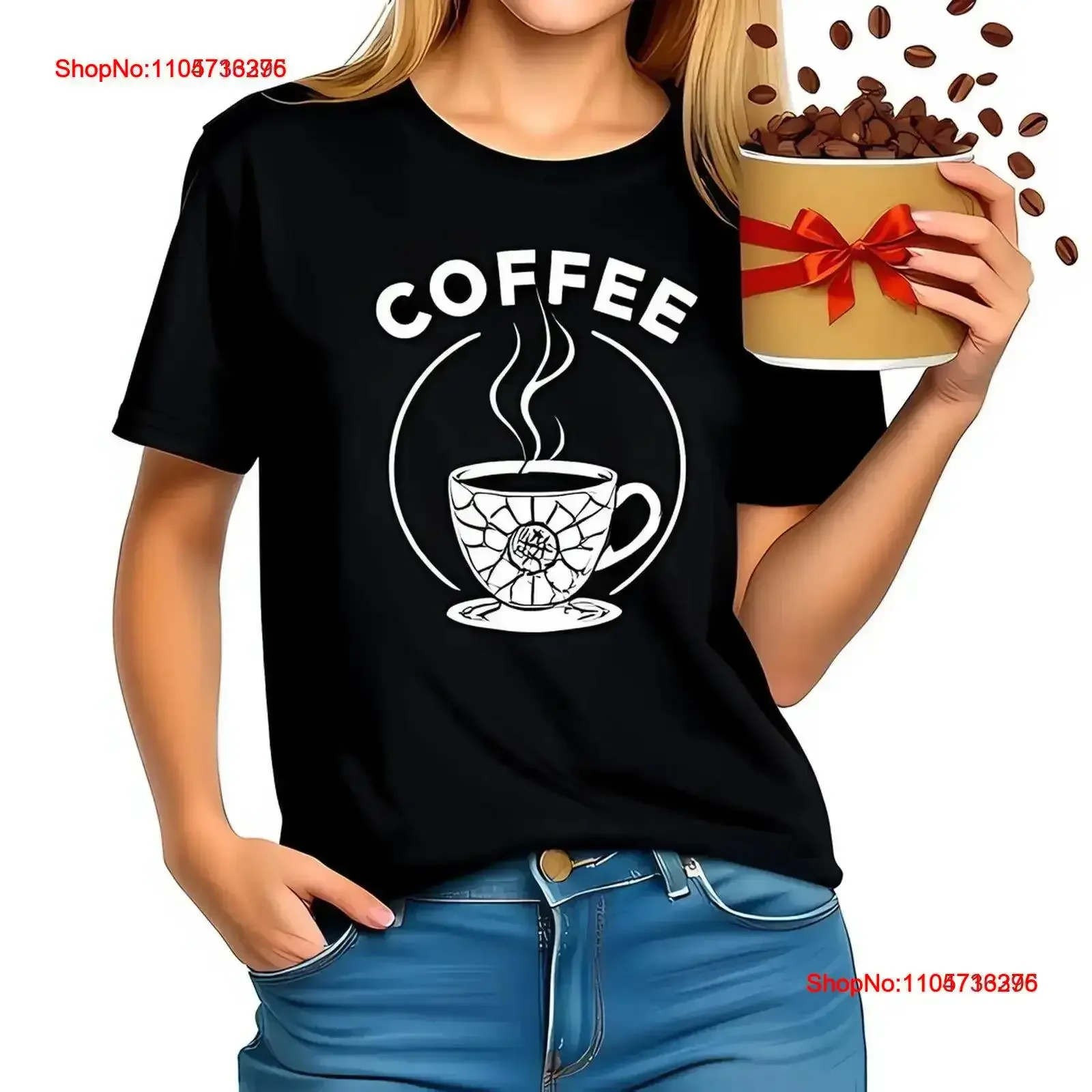 Stylish Black Coffee Lover T Shirt with Intricate Cup Design All cotton vintage Washed Soft streetwear Breathable vintage