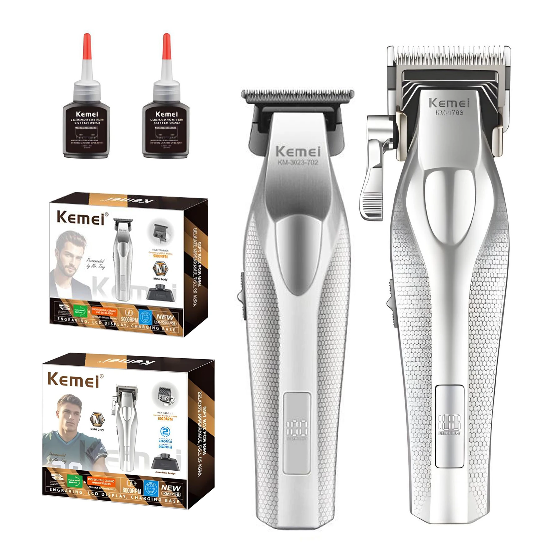 Kemei Haarschneider, professioneller Haarschneider, elektrische Haarschneidemaschine, wiederaufladbarer Haarschneider, 0 mm Trimmer für Männer, KM-3023-702