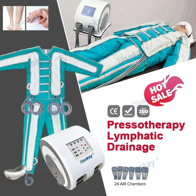 

3in1 24 Air Cells Slimming Lymphatic Drainage Pants Suit Abdominal Full Body Massage Pressotherapy Beauty Device