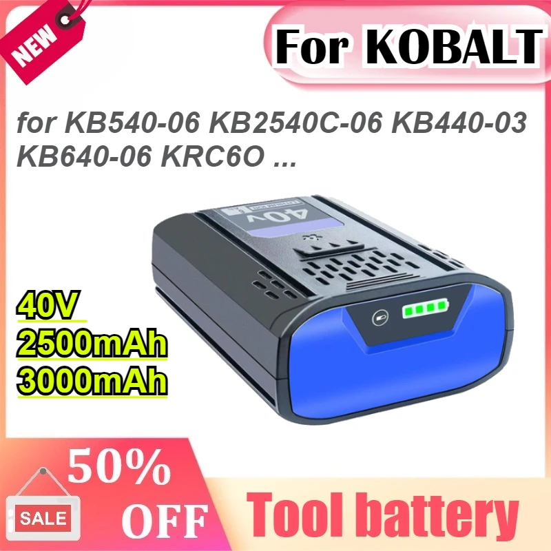 

40V 2.5Ah 3.0Ah Lawn Mower Power Tools Battery for Kobalt KB540-06 KB2540C-06 KB440-03 KB640-06 KRC6O KRC40-06 KB340C-06