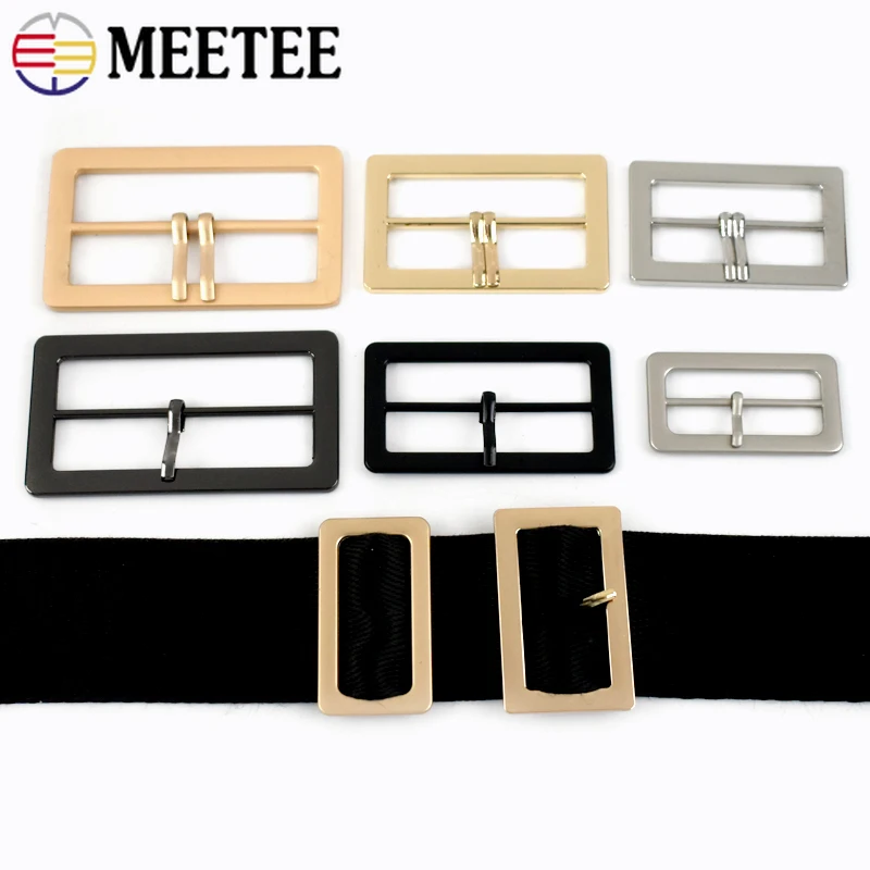 5Pcs 25-50mm Metal Tri Glide Adjustment Buckle Belt Pin Clasp Women Waistband Coat Luggage Decorative Button DIY Accessories