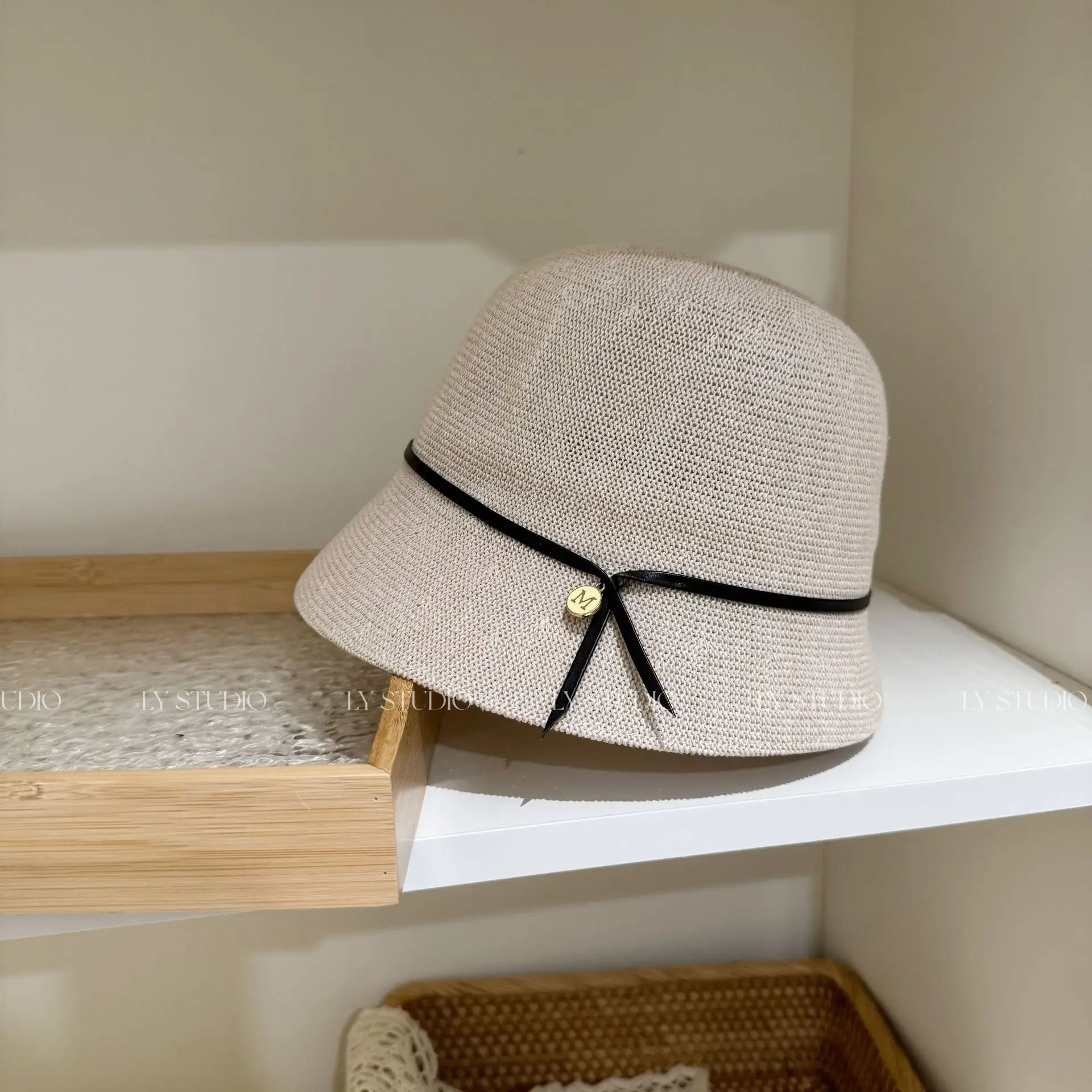 

Новая шляпа-ведро, простая модная элегантная складная шляпа для бассейна, летняя элитная женская соломенная шляпа для прогулок в рыбацком стиле