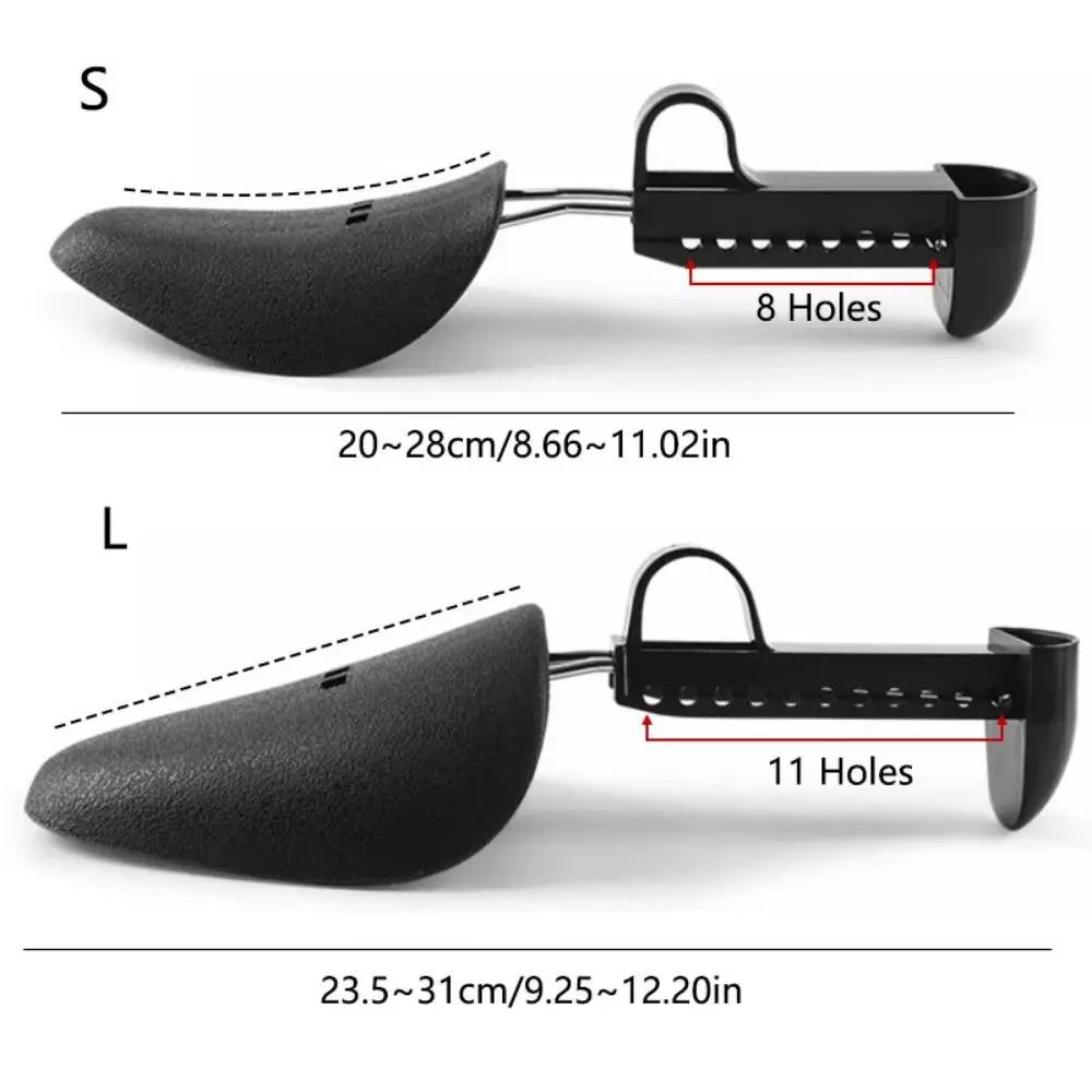 Barella per scarpe in plastica regolabile da 1/2 paia, portatile, per evitare la piega, supporto a forma di scarpa, molla di tensione, bobina traspirante