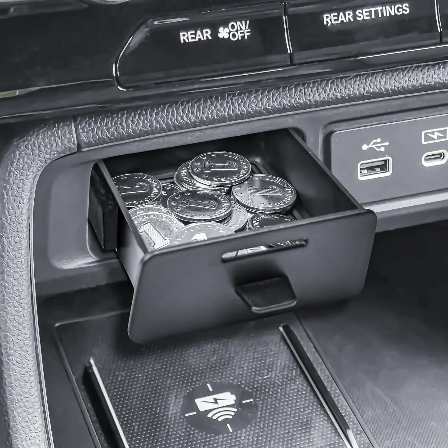 

Kptidy Center Console Organizer For Honda Pilot 2023-2025 and Passport 2026 Interior Accessories Hidden Glove Box Middle Drawer