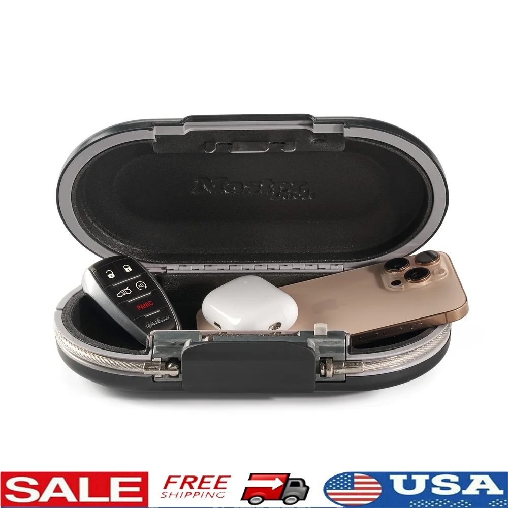 

Portable Combination Safe with Resettable Code Water-Resistant Travel Security Safe Includes Cable Easy Carrying Ideal Campus