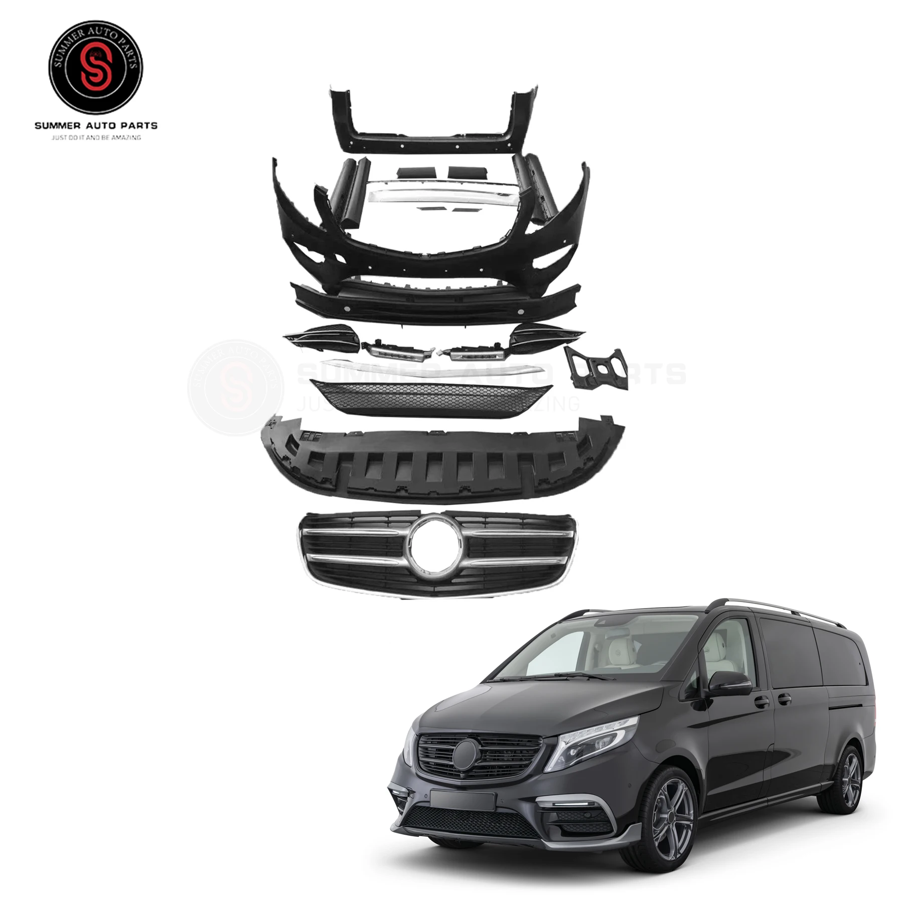 Exterior Accessories Modifying Kit New Appearance  PP body kit with grille for V CLASS W447 2015 UP