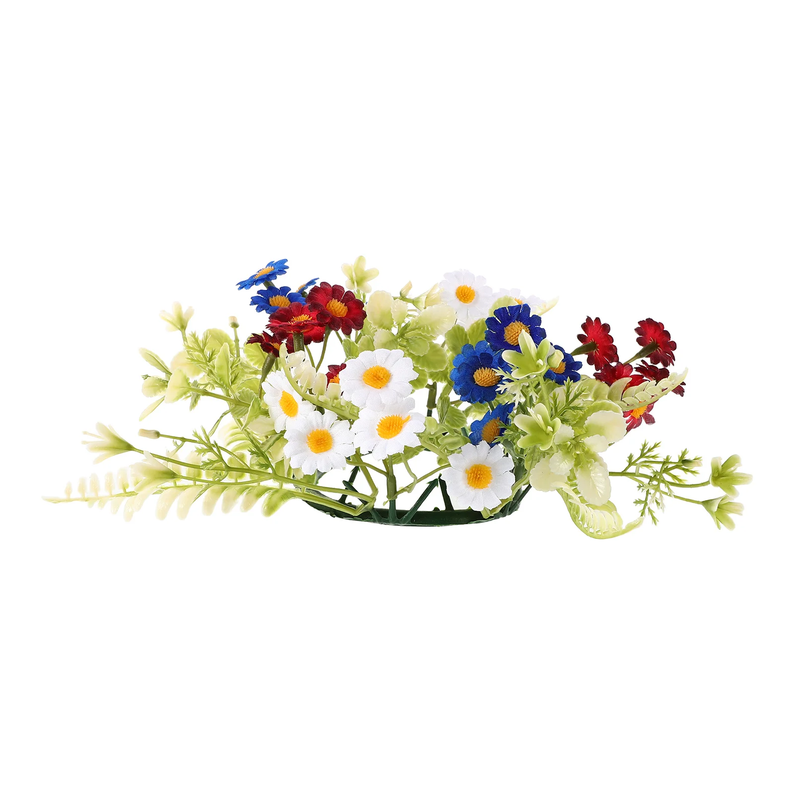 

Artificial Garland Tealight Wreath Candles Wedding Rings Silk Cloth Dinner Table Decor Faux Decors