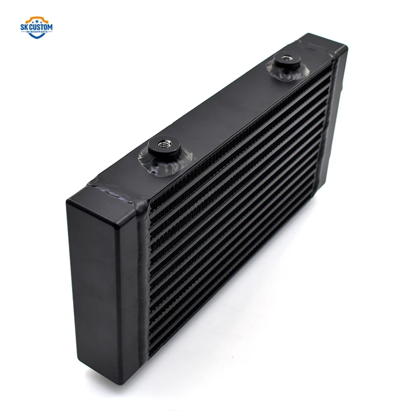 유니버설 AN10 7/8-14 UNF 알루미늄 소형 듀얼 패스 바 앤 플레이트 오일 쿨러 열교환기