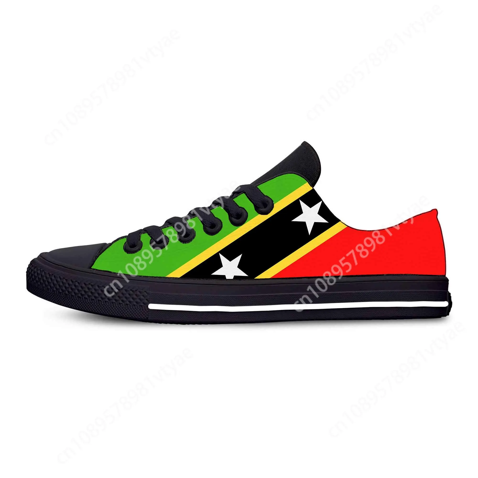 Saint Kitts and Nevis Flag Patriotic Pride Fashion Casual Cloth Shoes Low Top Comfortable Breathable 3D Print Men Women Sneakers