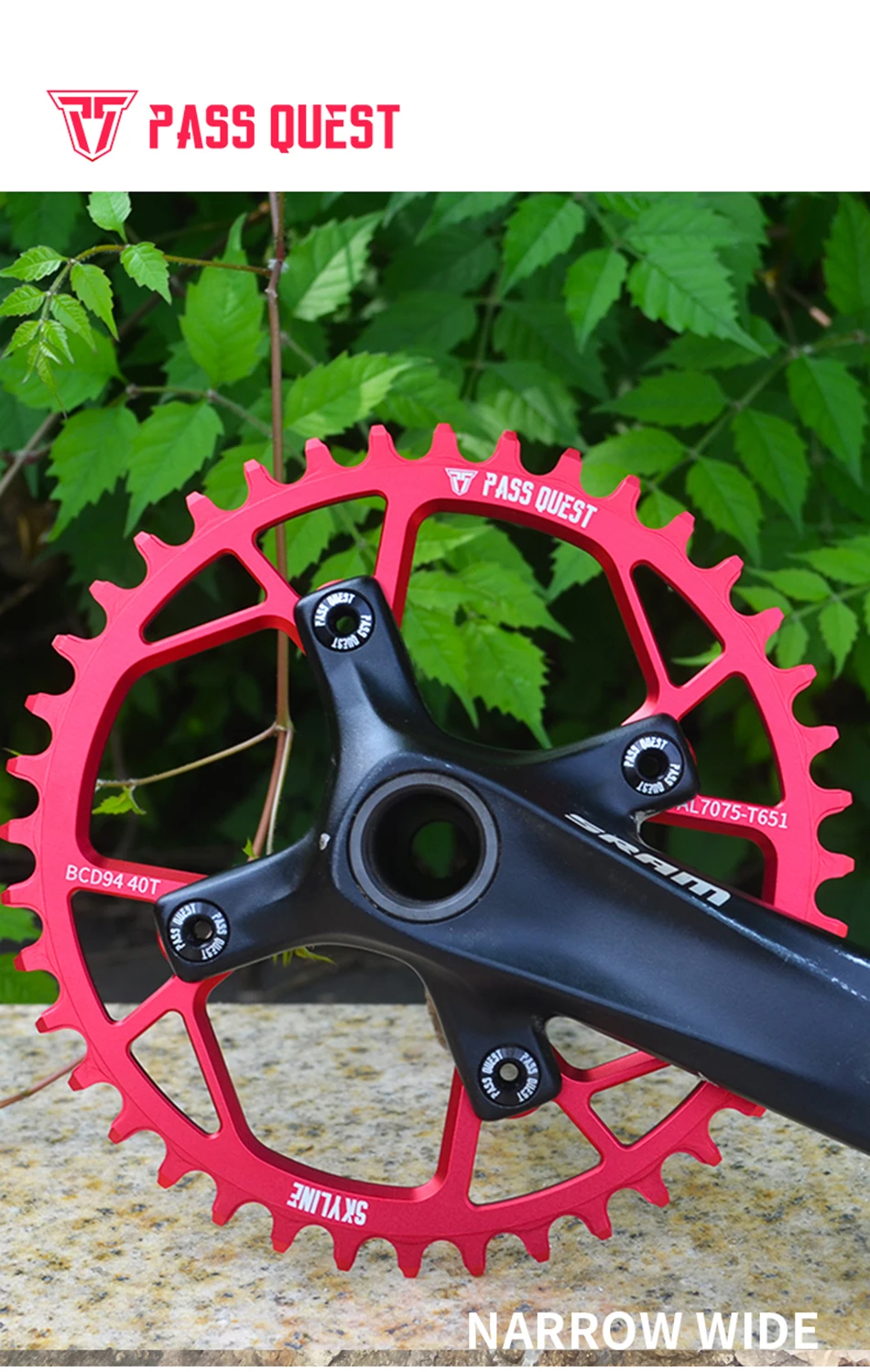 PASS QUEST 94BCD Mountain Bike Disc Positive and Negative Tooth Single Disc Suitable FORGX NX X1 1400 Bicycle Tooth Disc