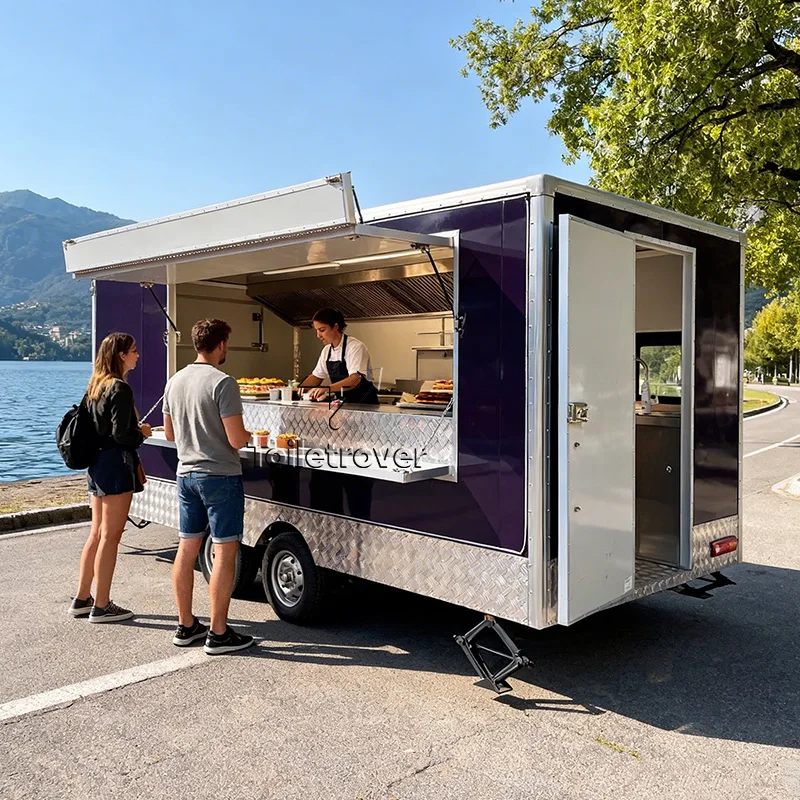 

Fully Equipped Commercial Mobile Bar Kitchen Concession Coffee Fast Food Trucks Trailers Enclosed with Full Kitchen